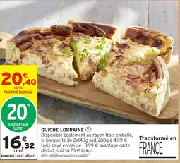 Intermarché Hyper Quiche lorraine offre