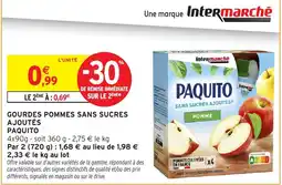 Intermarché Hyper PAQUITO GOURDES POMMES SANS SUCRES AJOUTÉS offre