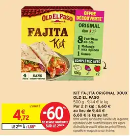 Intermarché Hyper OLD EL PASO FAJITA KIT offre