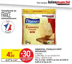 Intermarché Hyper Pâturages Emmental Français Râpé offre