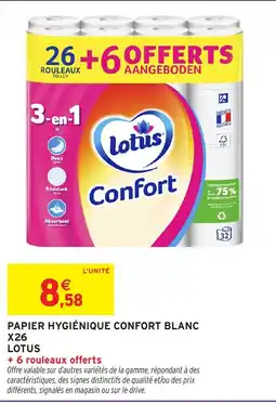 Intermarché Hyper LOTUS Papier hygiénique Confort Blanc offre