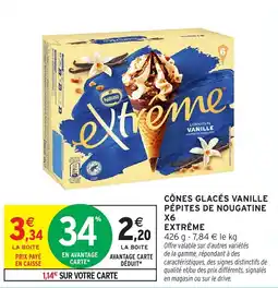Intermarché Hyper Nestlé CÔNES GLACÉS VANILLE offre