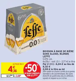 Intermarché Hyper Leffe Boisson à base de bière sans alcool blonde offre
