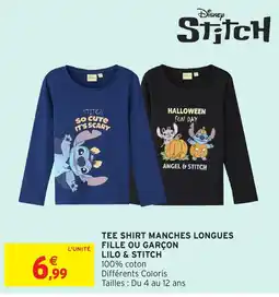 Intermarché Hyper Disney Stitch TEE SHIRT MANCHES LONGUES offre