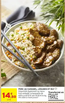 Intermarché PORC AU CARAMEL, LÉGUMES ET RIZ offre