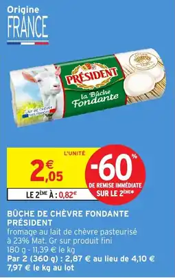 Intermarché PRÉSIDENT la Bûche Fondante offre