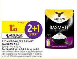 Intermarché TAUREAU AILÉ RIZ MICRO-ONDES BASMATI offre