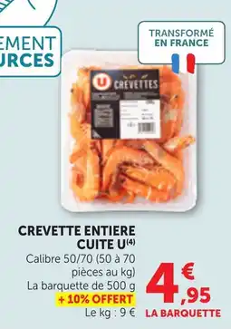 Bi1 CREVETTES CREVETTE ENTIÈRE CUITÉ U(4) offre