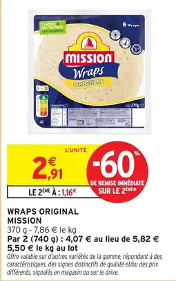 Intermarché MISSION Wraps Original offre