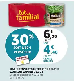 Bi1 Daucy Haricots verts extra fins coupes cuisson vapeur offre