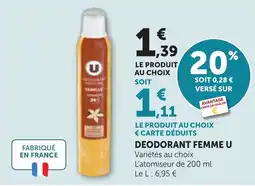 Bi1 DEODORANT FEMME U offre