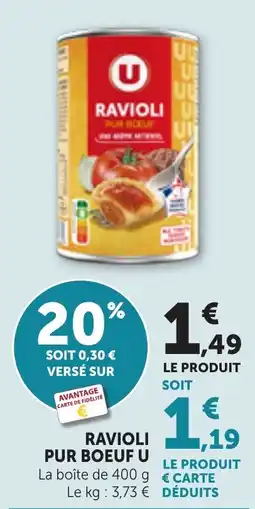 Maximarché U Ravioli pur boeuf offre