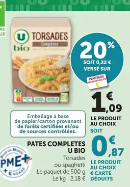 Maximarché U BIO Torsades offre