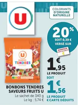 Bi1 U Bonbons tendres saveurs fruits offre