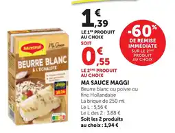 Maximarché MAGGI Ma Sauce Beurre Blanc offre