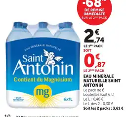 Maximarché Saint Antonin Eau minérale naturelle offre