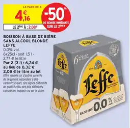 Intermarché Leffe Boisson à base de bière sans alcool blonde offre