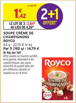 Intermarché Royco Soupe crème de champignons offre
