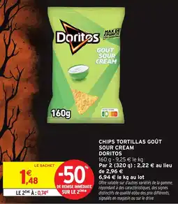Intermarché Doritos Chips Tortillas Goût Sour Cream offre