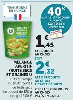 Bi1 U Mélange aperitif fruits secs et graines offre
