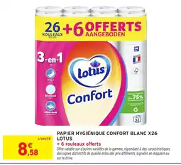 Intermarché Lotus Papier hygiénique Confort Blanc offre