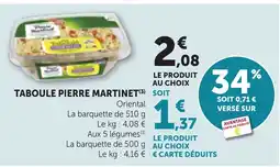 Bi1 TABOULE PIERRE MARTINET offre