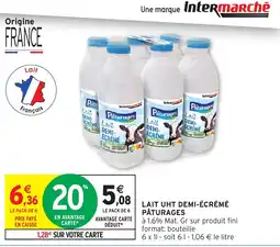 Intermarché Pâturages Lait UHT Demi-Écrémé offre