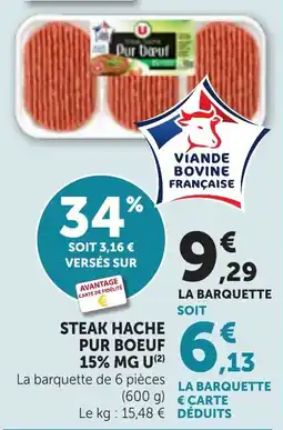 Bi1 U Steak hache pur boeuf offre