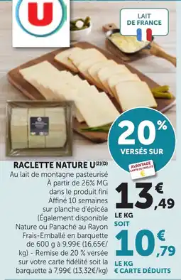 Bi1 RACLETTE NATURE U offre