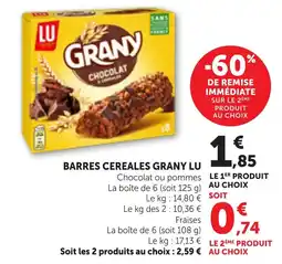 Maximarché GRANY BARRES CEREALES offre