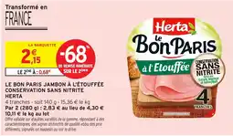 Intermarché Herta Le Bon Paris Jambon à l'Étouffée offre