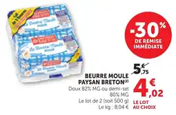 Maximarché PAYSAN BRETON BEURRE MOULE offre