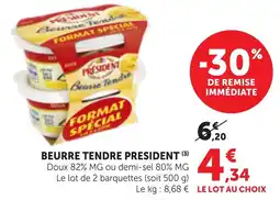 Maximarché PRESIDENT Beurre Tendre offre