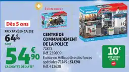 Auchan Playmobil Centre de commandement de la police offre