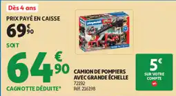 Auchan Playmobil Camion de pompiers avec grande échelle offre