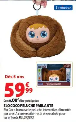 Auchan LEXIBOOK ELO COCO PELUCHE PARLANTE offre