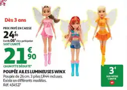 Auchan Poupée Ailes Lumineuses Winx offre