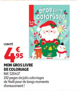 Auchan MOMMIL MON GROS LIVRE DE COLORIAGE offre