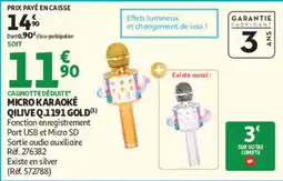 Auchan QILIVE MICRO KARAOKE Q.1191 GOLD offre