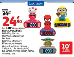 Auchan LEXIBOOK REVEIL VEILLEUSE offre