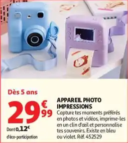 Auchan APPAREIL PHOTO IMPRESSIONS offre