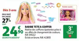 Auchan Barbie TETE A COIFFER offre