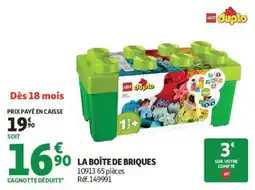 Auchan LEGO duplo LA BOÎTE DE BRIQUES offre