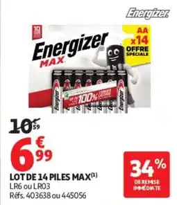 Auchan Energizer Piles offre