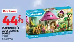 Auchan Playmobil Maison de fée avec licorne dorée offre