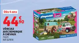 Auchan Playmobil Véhicule avec remorque à chevaux offre