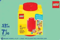 Intermarché Lego brique ronde 1 plot + jouet inclus mini bag creator offre