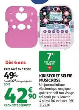 Auchan KIDISECRET SELFIE MUSIC ROSE offre