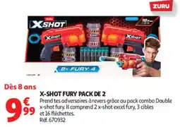 Auchan ZURU X-SHOT FURY PACK DE 2 offre