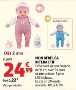 Auchan MON BÉBÉ LÉA INTERACTIF offre